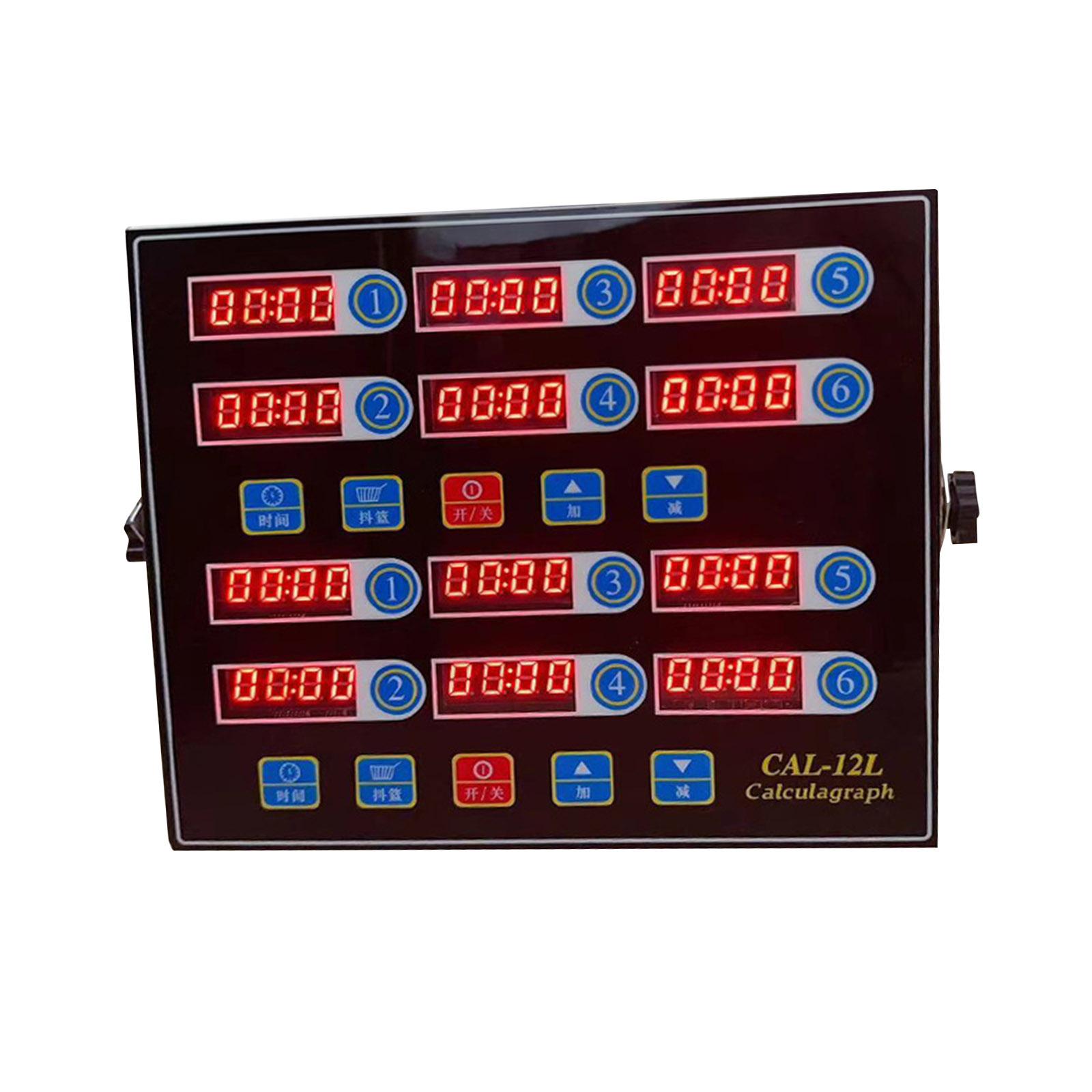 Magideal - Temporizador De Cocina Comercial, 12 Canales, Práctico Temporizador De Cocina De Acero Inoxidable, Reloj Para Hornear Para Restaurante, Cocina Y Hogar