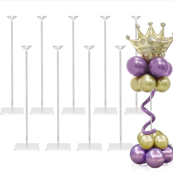 Soporte de mesa para globos TEKXYZ de acrílico transparente, juego de 10