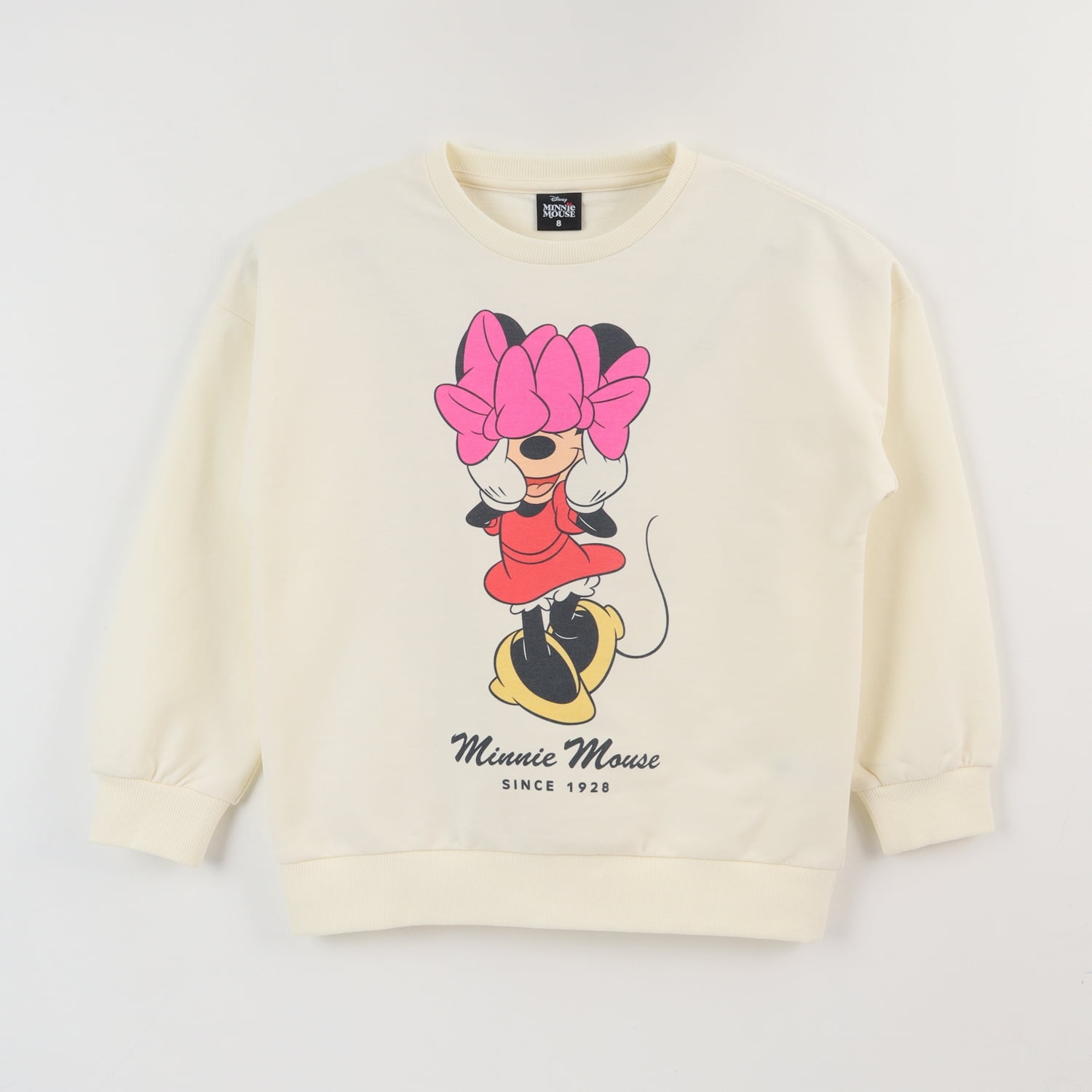 Poleron Cerrado Niña Blanco Moño Minnie Disney