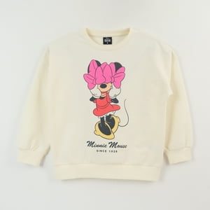 Poleron Cerrado Niña Blanco Moño Minnie Disney