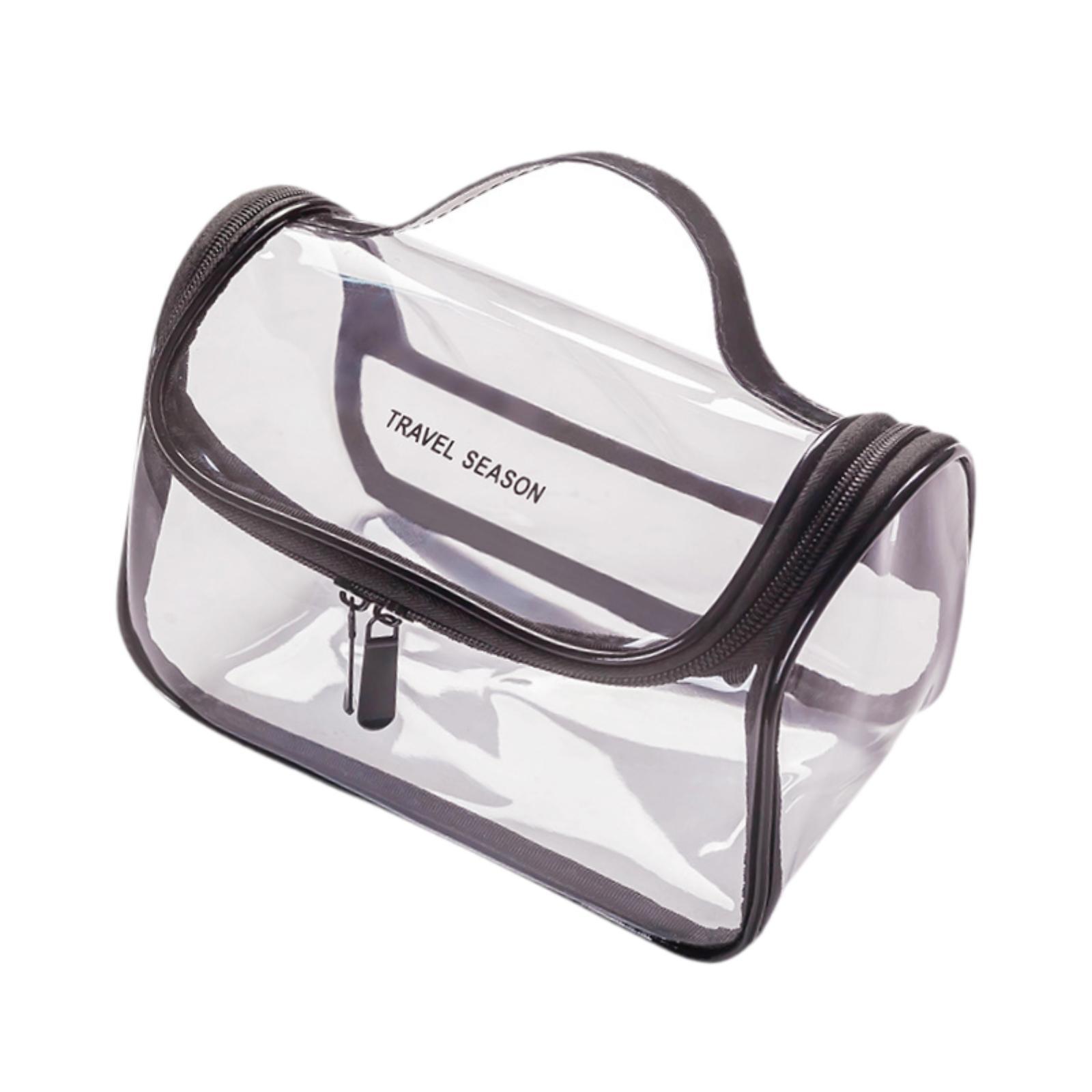 Magideal - Bolsa De Maquillaje Transparente, Bolsa De Viaje Transparente, Bolsa De Cosméticos De Viaje, Bolsa Organizadora De Cosméticos Para El Avión O De Vacac Negro