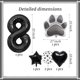 thumbnail image 2 of Juego de Globos Antwhale Huella de Pata de Mascota en Negro y Blanco, 2 of 4