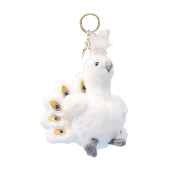 Llavero De Pavo Real De Peluche, Creativo, Para Bolsos, Mochilas, Regalos De Año Nuevo, Color Blanco