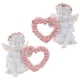 thumbnail image 4 of 2x Lindas Figuras De Querubines Con Rosas Rosadas Figura De ángel De Boda Conmemorativa, 4 of 5