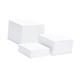 thumbnail image 3 of Elevador de buffet de 3 piezas para servir comida, cubos acrílicos apilables con base abierta para mostradores de pasteles y celebraciones familiares. Blanco, 3 of 5