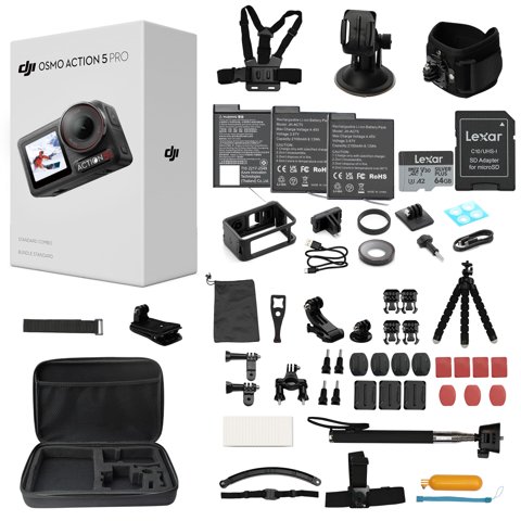 Cámara De Acción Dji Osmo Action 5 Pro Con Kit De Accesorios De 64 Gb