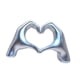 thumbnail image 3 of Estatua De Gesto De Mano, Artesanía, Escultura De Mano De Corazón Para Repisa, Escritorio, Dormitorio, Plata, 3 of 3