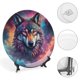 thumbnail image 4 of Lobo galáctico Plato decorativo de porcelana fina (bone china), plato decorativo de cerámica para hogar, oficina, soporte de pared, platos decorativos para dormitorio - 6 pulgadas (15 cm), 4 of 6