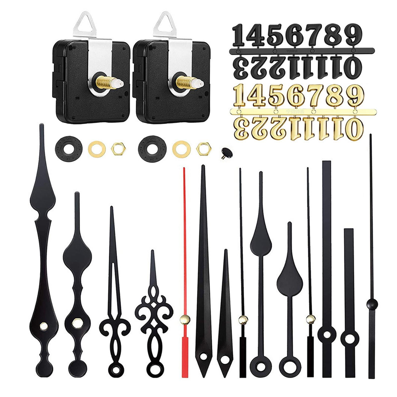 Bothyi - 2x Mecanismo De Movimiento De Reloj De Pared Diy, Relojes Artesanales, Números Arábigos Sin Tic-tac Para Oficina Y Dormitorio