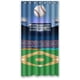 thumbnail image 1 of Cortina de ducha con diseño de estadio de béisbol, juego de cortinas de baño con ganchos, tamaño 36 x 72 pulgadas, 1 of 3