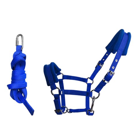 Ioensy - Cabezada De Caballo Rienda Cabezada Halter Cuerda De Conducción De Caballo Talla S Azul