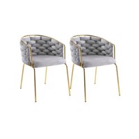 Habita2 Chile - Pack 2 Sitial Arthur Terciopelo Gold - Gris