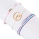 thumbnail image 4 of Pulsera de cuerda de cera trenzada ajustable hecha a mano, pulsera de hilo con nudo elástico, dije de concha, joyería de amistad, 12 pulgadas, metal, 4 of 6