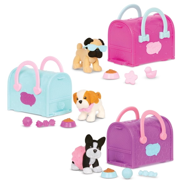 Set de cachorros coleccionables Pucci Pups Boston Terrier, Pug y Shih Tzu
