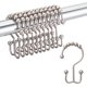 thumbnail image 1 of Ganchos para cortina de ducha resistentes a la oxidación, con rodillos de metal de doble deslizamiento, para baño, juego de 12, níquel., 1 of 7