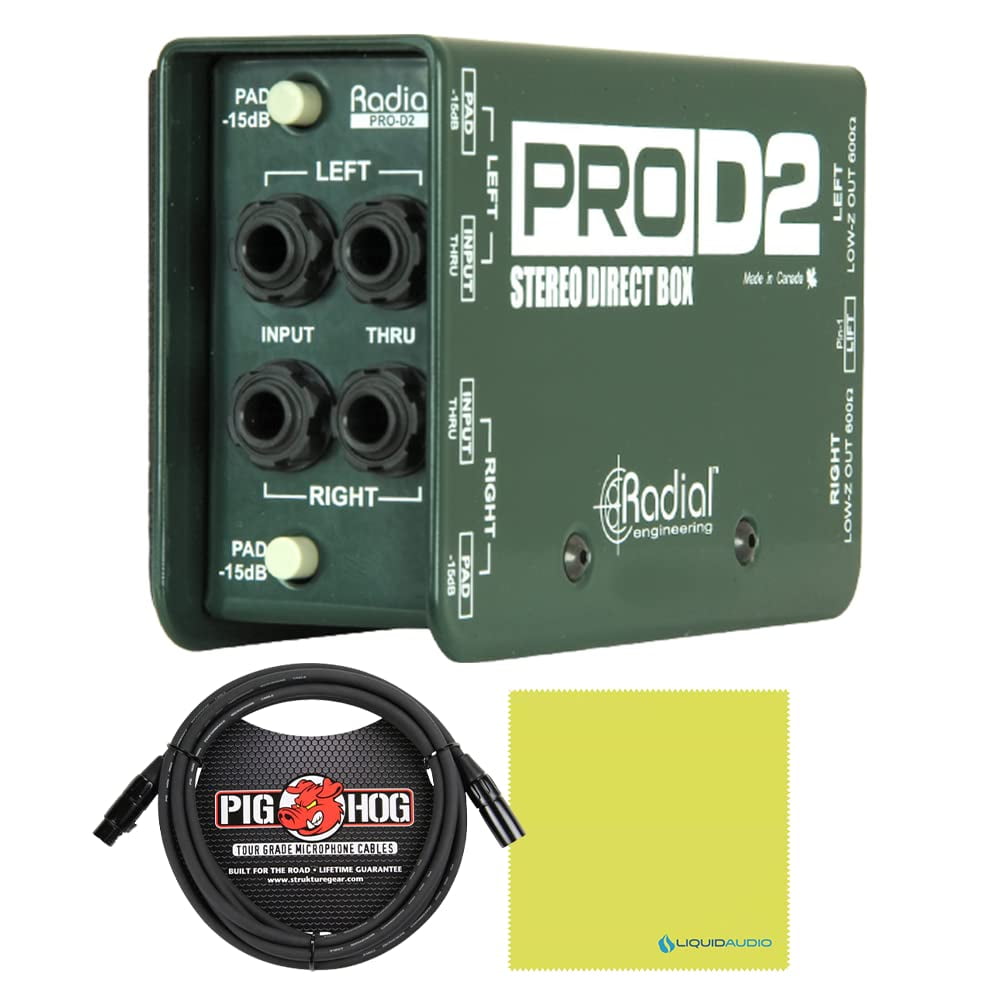 Liquid Audio Radial ProD2 Caja DI estéreo pasiva, paquete | Lider