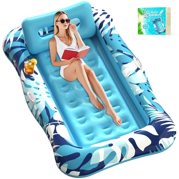 Tumbona inflable de bronceado Pool Float Nenrsl para adultos con almohada