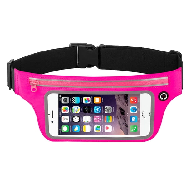 Riñonera para correr, soporte para teléfono, riñonera fina para entrenamiento con bolsillo para pantalla táctil
