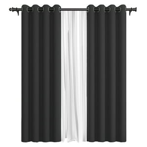 Vincenzi - Cortina De Tela Blackout Gris Grafito + Velo 140X220