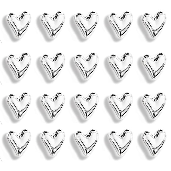 Imanes para nevera Janvelle 20 piezas Corazón plateado