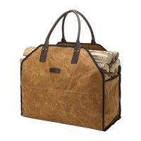 Xusx111 - Bolsa De Portador De Lona Cerada Impermeable Extra Grande Portador De Tronco Bolsa De Portador Independiente Para Leña (Solo Hay Una Bolsa)