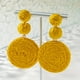 thumbnail image 2 of Elegant & Creative Vacation Style Raffia Braided Round Dangle Earrings - Perfect Gift for Women & Girls!, 2 of 4