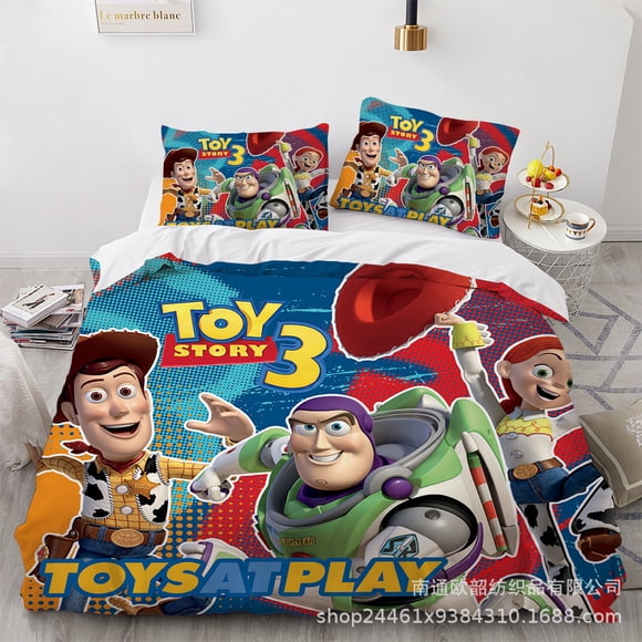 Animation Toy Story 3 Bath Lightyear Home Pillow Cover Bedding Set Children's Bedroom Adult Bed Three Piece Set Bed Sheets