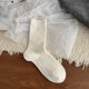 thumbnail image 1 of Xiao Hua 3 Pares de Calcetines Casuales de Cuello Redondo de Punto a Rayas Finas color Blanco Hueso, Calcetines retro de color Sólido, Calcetines de Algodón Elásticos Que Absorben la Humedad,, 1 of 2
