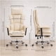 thumbnail image 3 of Silla Oficina Ejecutiva Ergonómica Reclinable Con Reposapiés Crema Cuero Sintético, 3 of 8