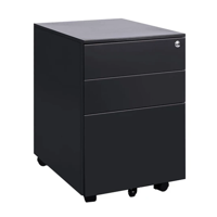 Metalbrein - Cajonera Metálica Negra - 3 Cajones