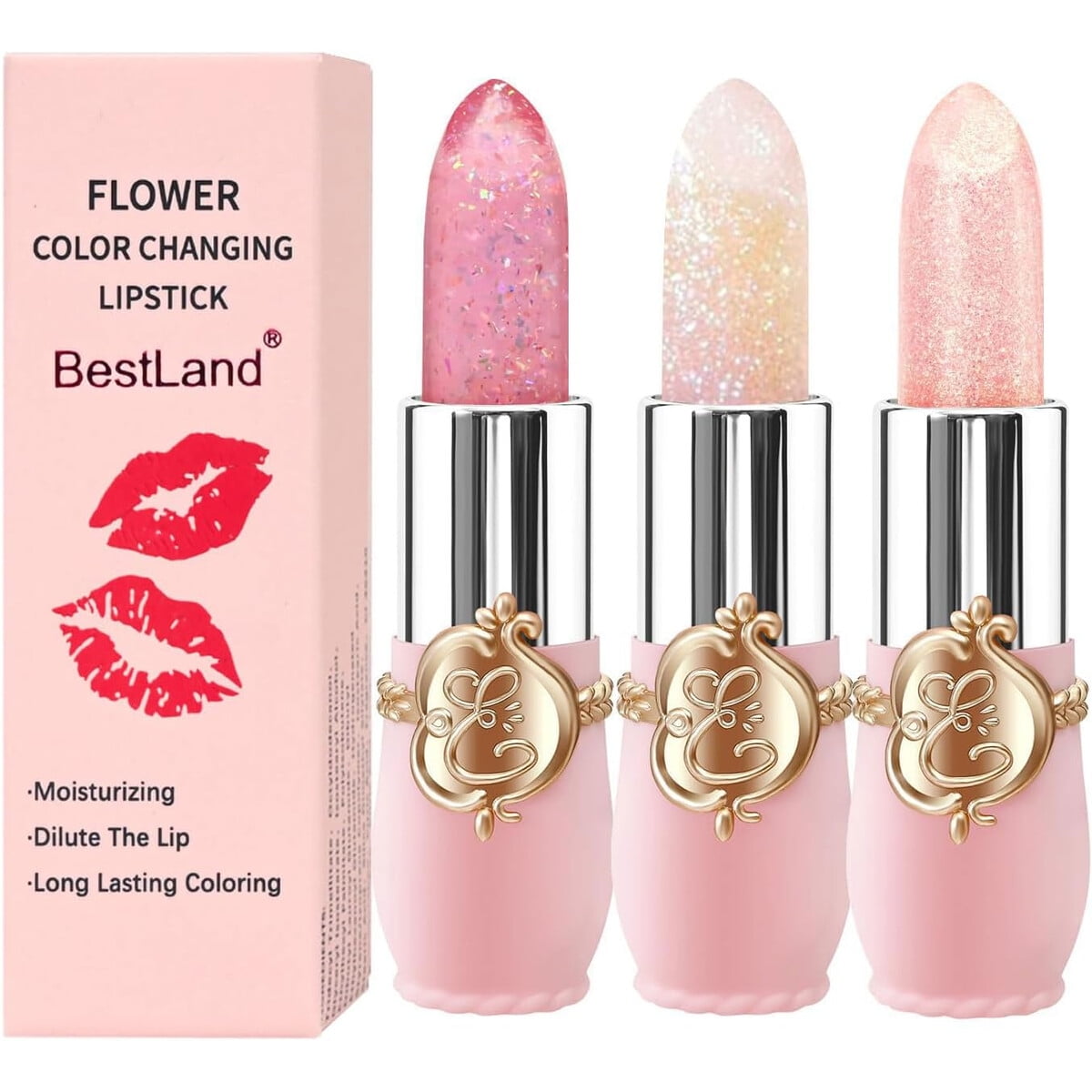 Set 3 Labiales Jelly Bestland Flower Cambia Color Hidratante
