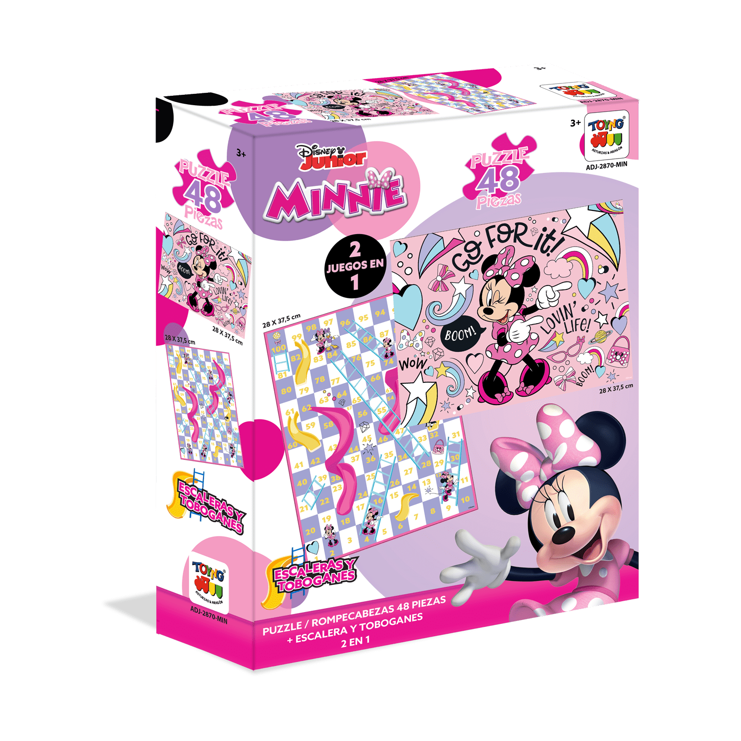 Toyng - 2 En 1 Puzzle 48 + Escalera Y Toboganes - Disney