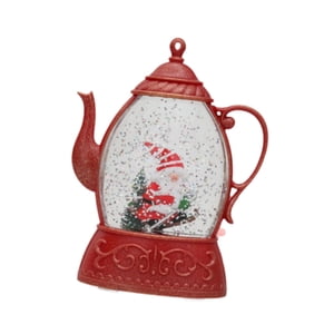 Bothyi - Lámpara De Noche Con Forma De Tetera Que Brilla Intensamente, Adorno De Mesa Para Escritorio De Interior, Mueble De Tv, Color Rojo