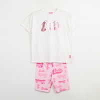 Conjunto Niña Blanco Logo Barbie