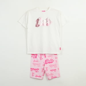 Conjunto Niña Blanco Logo Barbie