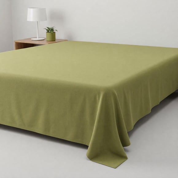 REGALWOVEN Sábana de Gasa de Poliéster, Sábana Transpirable, Ropa de Cama para Dormitorio Verde Hierba 1