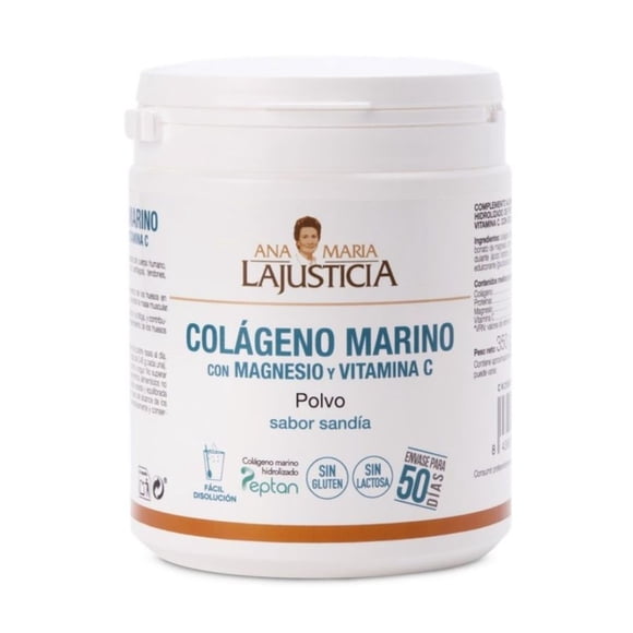 Colágeno Marino hidrolizado Peptan con magnesio y vitamina C sabor sandía, 350 gr