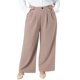 thumbnail image 1 of Agnes Orinda Pantalones de Mujer Talla Grande para Escuela o Universidad, Cintura Alta Elástica, Pantalones de Negocios Largos y Rectos con Bolsillos 1X Café Claro, 1 of 6