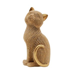 Bothyi - Estatua De Gato, Adorno De Mesa Coleccionable Creativo Para Estante De Chimenea De Oficina, Color Dorado
