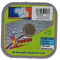 Silver Wave - Nylon De Pesca Multicolor 0,80Mm Resistenci32Kg Bobina 100Mt