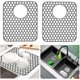 thumbnail image 1 of Silicona Kitchen Sink Alfombra, 2 PCS Kitchen Sink Protecto Grid Accessoy con Rear Drain, Non-Slip Heat Resistant Sink Alfombras fo Bottom de Farmhouse Stainless Steel Sink (Grey 13.6''x11.6''), 1 of 7