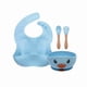 thumbnail image 1 of Set De Alimentación Silicona Bebé 4 Piezas Celeste - BABYMINE, 1 of 7