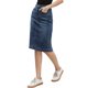 thumbnail image 4 of INSPIRE CHIC Falda de Mezclilla para Mujer Regreso a Clases Cintura Alta Abertura Bolsillos Traseros Falda Lápiz a la Rodilla S Azul Oscuro, 4 of 6