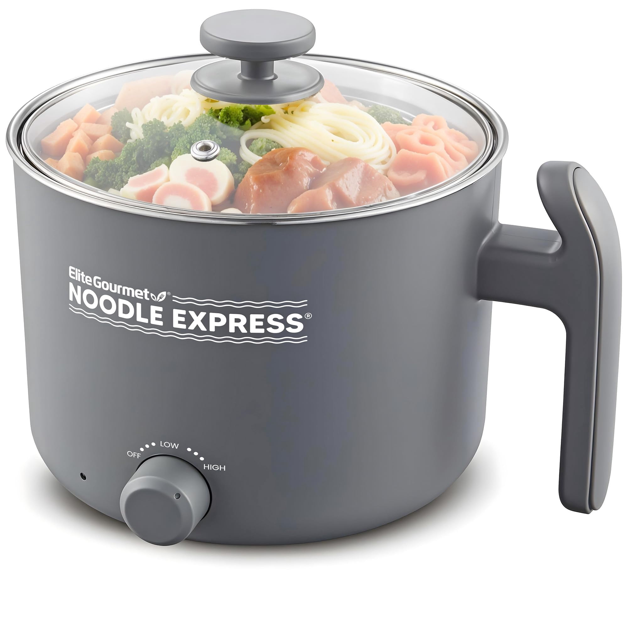 Olla Eléctrica Compacta Elite Gourmet Noodle Express De Acero Inoxidable De 1,2 L