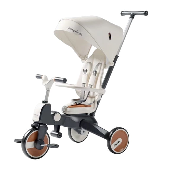 Triciclo De Paseo 360° 6 En 1 Plegable Playkids Blanco