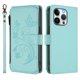 thumbnail image 2 of Funda Cartera Mariposa para [iPhone 13 Pro] con Soporte y Cremallera Verde menta, 2 of 6