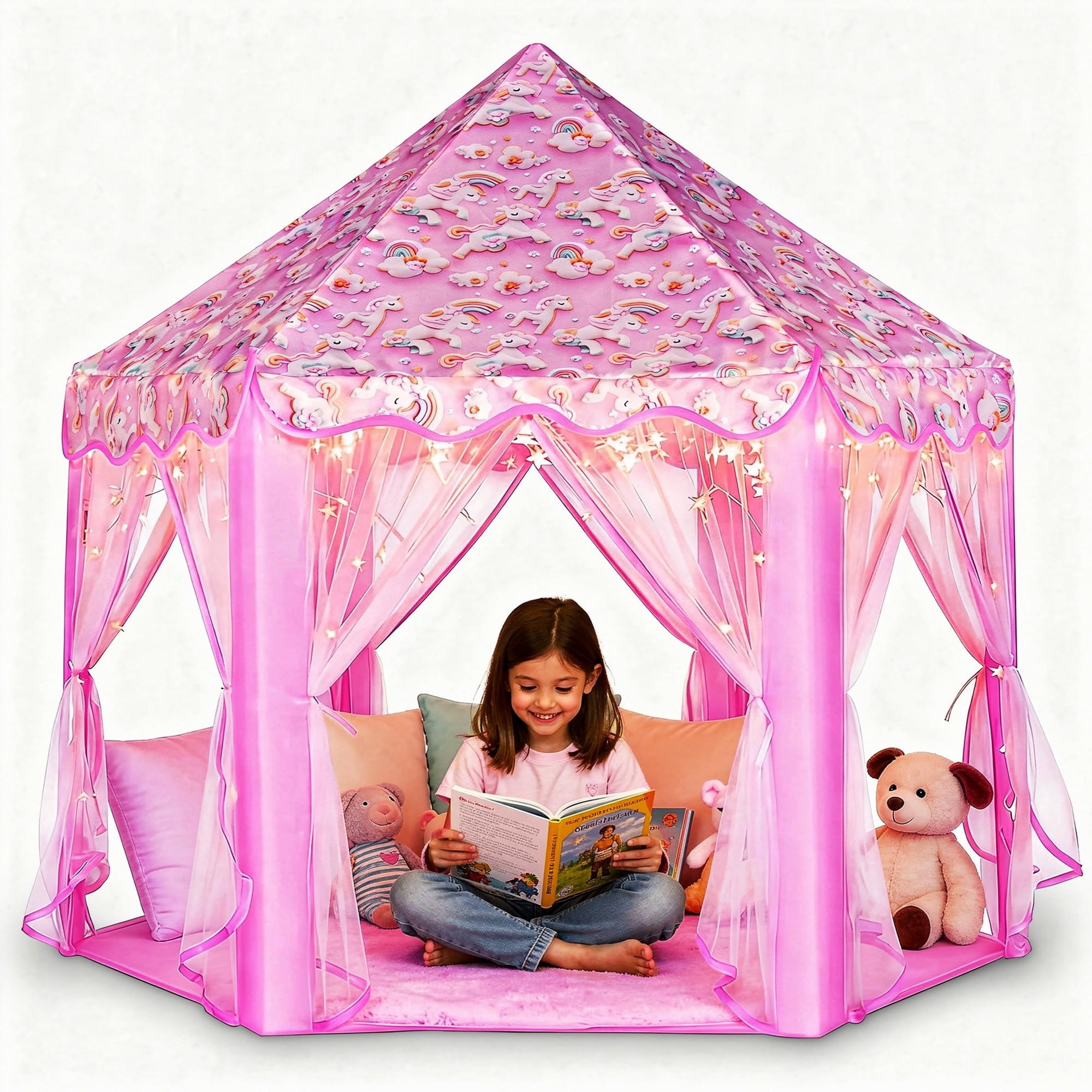 Lafyette. - Princess Tent Lafayette. Casa De Juegos Grande Para Niños, Castillo, Con Luces
