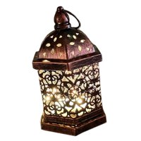 Bothyi - Luz De Linterna Tallada Hueca Alimentada Por Batería Para Decoración Del Hogar Bronceada 19,4X10Cm