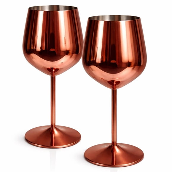 Set 2 Copas Acero Rose