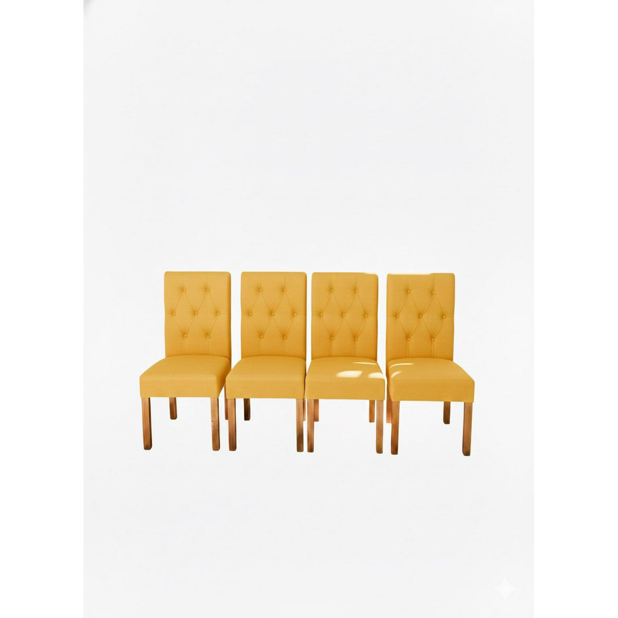 Vitelio - Pack 4 Sillas De Comedor De Madera Capitonés